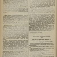 0122 - Page 110 - Société de biologie. Séance du 29 janvier 1876. Présentation de pièces et d'appareils. Arthropathies et fractures dans l'ataxie locomotrice. M. Raymond / Communications. Paralysie générale. M. Magnan / Traumatisme de l'oeil. M. Poncet / Modifications dans les rapports du cerveau avec le crâne. M. Feray / Fonctions des nerfs sensitifs dans l'hémianesthésie. M. Charles Richet / Faculté de médecine de Paris. Liste des prix pour l'année 1874-1875