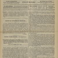 0285 - Page 273 - Sommaire / Séance de l'Académie de médecine. [Dr Brochin] / Hôpital Saint-Antoine. M. Dumontpallier. Observations de déviations et de prolapsus de la matrice traités par l'application de l'anneau-pessaire, et suivies de remarques pratiques sur les usages de cet appareil contentif. (Observations recueillies par M. Gény)