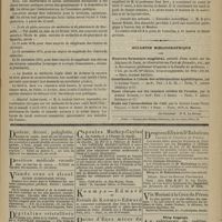 0315 - Page 303 - Chronique et nouvelles scientifiques. Amphithéâtre d'anatomie / Nota / École de plein exercice de médecine et de pharmacie de Marseille / Hôpital Saint-Louis / Cours complémentaire des maladies syphilitiques / Faculté des sciences. - Cours de physiologie / Faculté des sciences. - Excursion scientifique / Bulletin bibliographique