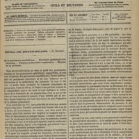 0349 - Page 337 - Sommaire / Hôpital des Enfants-Malades. M. Bouchut. De la pneumonie morbilleuse. - Poussière épithéliale des bronches. - Phthisie pulmonaire consécutive. - Moyens de la prévenir