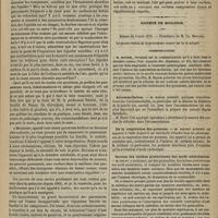 0353 - Page 341 - Traitement des brulures ; par le Docteur Émile Journal / Société de biologie. Séance du 9 avril 1876. Communications. Accommodation. M. Badal / De la respiration des poissons. M. Jolyet / Section des racines postérieures des nerfs médullaires. M. Couty