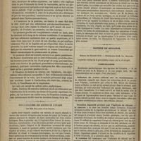 0392 - Page 380 - Hôpital Necker. M. Hardy. Pneumothorax avec transposition du coeur, consécutif à la rupture, dans la plèvre, d'une excavation tuberculeuse. (Leçon recueillie par M. G. Marseille) / Sur l'anatomie des kystes de l'ovaire ; par MM. Malassez et de Sinety / Société de biologie. Séance du 22 avril 1876. Communications. Anatomie pathologique des kystes de l'ovaire. M. de Synety au nom de M. Malassez et en son propre nom / Influence du croton-chloral sur le vomissement. M. Chouppe / Troubles digestifs produit par l'hydrate de chloral. M. Chouppe