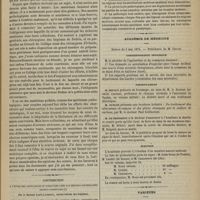 0449 - Page 437 - Royal College of Surgeons. M. Tim. Holmes. Leçons sur le traitement des anévrysmes. (Traduites de l'anglais par le Dr C. Caussidou) / Contribution à l'étude des convulsions et paralysies liées aux méningo-encéphalites fronto-pariétales ; par le Docteur Louis Landouzy... / Académie de médecine. Séance du 9 mai 1876. Correspondance officielle / Présentations / Élection / Variétés. Lettres sur l'enseignement de la médecine en Allemagne