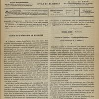 0469 - Page 457 - Sommaire / Séance de l'Académie de médecine. [Dr Brochin] / Hôtel-Dieu. M. Béhier. Cancer de l'intestin. - Siège précis inconnu. (Leçon recueillie par M. G. Marseille)