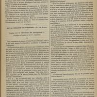 0471 - Page 459 - Hôtel-Dieu. M. Béhier. Cancer de l'intestin. - Siège précis inconnu. (Leçon recueillie par M. G. Marseille) / Royal College of Surgeons. M. Tim. Holmes. Leçons sur le traitement des anévrysmes. (Traduites de l'anglais par le Dr C. Caussidou)