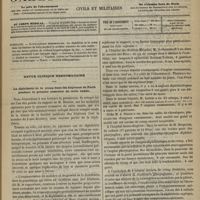 0477 - Page 465 - Sommaire / Revue clinique hebdomadaire. La diphthérie et le croup dans les hôpitaux de Paris pendant le premier semestre de cette année