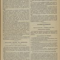 0535 - Page 523 - Hôpital de la Charité. M. Gosselin. I. Encéphalo-méningite ; fracture de la rotule. - II. Névralgie sus-orbitaire, avec phénomènes de voisinage du côté de l'oeil, consécutive à une dent gâtée. (Leçon recueillie par M. G. Marseille) / Mensurations comparées des températures de l'aisselle et de la main. Par M. le Docteur Couty... / Académie de médecine. Séance du 6 juin 1876. Correspondance officielle / Correspondance non officielle / Discussion sur le bruit du soufflet dit placentaire. M. Bouillaud, à propos de la théorie de M. Glénard