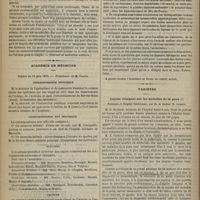 0562 - Page 550 - Revue de la presse. Réflexions sur le diagnostic différentiel de la créatiniémie, de l'urémie et de l'ammoniémie, par le Docteur Montarini. (Giornal di medecina militare) / Académie de médecine. Séance du 13 juin 1876. Correspondance officielle / Correspondance non officielle. Contribution à l'histoire du typhus, par M. le Docteur Masse / Élection / Lecture / Communication / Variétés. Leçons cliniques sur les maladies de la peau. Professées à l'Hôpital Saint-Louis, par M. le Docteur E. Guibout