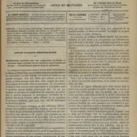 0565 - Page 553 - Sommaire / Revue clinique hebdomadaire. Modifications amenées par une expiration profonde et soutenue dans certains cas de matité à la percussion du thorax. - Pectoriloquie aphone dans la pleurésie