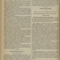 0576 - Page 564 - Hôtel-Dieu. M. Alphonse Guérin. Hypertrophie de la portion sus-vaginale du col de l'utérus. (Leçon recueillie par M. G. Marseille) / Des grossesses prolongées ; par M. le Docteur Schmit / Société de biologie. Séance du 10 juin 1876. Communications. Nouveau procédé de technique histologique. M. J. Renaut, au nom de M. Debove et en son propre nom / De la présence du sucre dans l'urine des femmes enceintes ou des nourrices. M. de Sinety / Oreilles des nouveau-nés. M. Gellé / Développement de renoncules séparées de leurs racines. M. Armand Moreau, au nom de M. Philippeau et en son propre nom / Indépendance de la voix et de la parole. M. Glénard