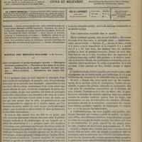 0621 - Page 609 - Sommaire / Hôpital des Enfants-Malades. M. Bouchut. Carie vertébrale et pachy-méningite spinale. - Méningite cérébrale consécutive. - Thrombose des sinus de la dure-mère. - Hydropisie de la gaine vaginale du nerf optique. - Névro-rétinite. - Thrombose des veines rétiniennes