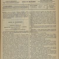 0637 - Page 625 - Sommaire / Revue de policlinique. Policlinique chirurgicale. Ablation d'un cancer du sein droit. - Guérison. Par M. le Docteur Bilhaut...