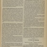 0793 - Page 781 - Revue de la presse. Contribution à l'étude des maladies chroniques du poumon, du Docteur Alberto Riva. (Contribuzione allo studio delle mallatie lenti del polmone ; del dottor Alberto Riva. - Rivista Clinica di Bologna, fascicolo di settembre 1875. - Annali universali di Medicina Parte revista, di medicina, chirurgia, etc, ora dirrita dal Dott. Malachia de Cristoforio) / Un cas d'atrophie syphilitique des deux nerfs optiques. (Rankin). (Medicinisch. chirurg. Rundschau. - Annali die ottamologia, 1876) / Sarcome myéloïde central du sacrum. - Enlèvement de la tumeur avec résection d'une partie de l'os et ouverture du canal médullaire. - Guérison. (Richard Wolkmann). (Deutsche Medicin. Wochensch., 17 juin 1876) / Action physiologique du nitrite d'amyle. (Robert Pick) / Introduction du fer dans l'économie par la méthode hypodermique. (Correspondenzell für schrv. Herzte, n° 11) / Académie de médecine. Séance du 22 août 1876. Correspondance officielle / Correspondance non officielle