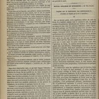 0886 - Page 874 - Hôpital des Enfants-Malades. M. Bouchut. Croup, trachéotomie. - Au quatrième jour perte de connaissance ; - cécité ; - agitation ; - mort en quelques heures. - Infarctus pulmonaires et sous-cutanés. - Thrombose de l'artère basilaire / Royal College of Surgeons. M. Tim. Holmes. Leçons sur le traitement des anévrysmes. (Traduites de l'anglais par le Dr C. Caussidou)