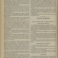 0890 - Page 878 - Des caractères anatomiques du sang dans les anémies ; par M. le Docteur G. Hayem / Académie de médecine. Séance du 19 septembre 1876. Correspondance officielle / Correspondance non officielle / Présentations. M. Gosselin, au nom et de la part de M. le Docteur Gallard : Traitement de la métrite interne / Suite de la discussion sur le spirophore de M. Woillez. M. Woillez répond aux diverses objections qui lui ont été faites à propos du spirophore par M. M. Colin, Le Roy de Méricourt, Devergie, et, en dernier lieu, par M. Piorry