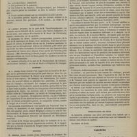 0969 - Page 957 - Société de chirurgie. Séance du 11 octobre 1876. Correspondance / Présentations / Rapport. M. T. Anger, un travail de M. Berger : Les phénomènes nerveux qu'on peut observer dans les cas d'étranglement intestinal / Lecture. M. Berger : De fracture du crâne avec enfoncement, compliquée de plaie avec communication à l'intérieur de la cavité crânienne. Accidents convulsifs. Guérison sans tréspanation / Communication. M. Verneuil, un article publié par M. le Docteur H. Bonnet... : Paralysie générale considérée comme cause prédisposante pathologique des fractures / Présentation de pièce / Variétés. Lettres sur l'enseignement de la médecine en Allemagne