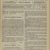 1069 - Page 1057 - Sommaire / Séance de l'Académie de médecine. [Dr Brochin] / Hôpital de la Charité. M. Trélat. De l'albuminurie dans la lymphangite. (Observations recueillies par M. Maurice Letulle...)