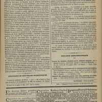 1099 - Page 1087 - École d'anthropologie / Chronique et nouvelles scientifiques. Faculté de médecine de Paris / Collége de France / Hôpitaux de Bordeaux / Cours public des maladies des yeux / Bulletin bibliographique