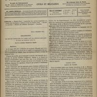 1149 - Page 1137 - Sommaire / Organisation des services hospitaliers de l'armée dans les hôpitaux militaires et dans les hospices civils ; par M. le Docteur Marmottan...