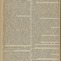 1186 - Page 1174 - Société de biologie. Séance du 16 décembre 1876. Communications. Arthrite de l'articulation de l'axis avec l'atlas prise pour une hématomyélie. M. Hayem / Disposition du tissu spongieux dans les os. M. Duret / De la direction centripète et centrifuge de la sensibilité dans les nerfs. M. Bert / De la couleur verte. M. P. Bert / Nécrose du larynx dans la fièvre typhoïde. M. Leven