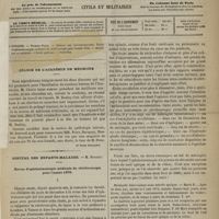 0013 - Page 1 - Sommaire / Séance de l'Académie de médecine [Dr Victor Revillout] / Hôpital des Enfants-malades. M. Bouchut. Revue d'ophthalmoscopie médicale de cérébroscopie pour l'année 1876