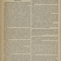 0042 - Page 30 - Société de biologie. Séance du 6 janvier 1877. Communications. Développement du cerveau. M. Duret / Ophthalmie sympathique. M. Badal / Absence d'aboiement chez un chien, causée par la présence d'une tumeur des ventricules de Morgagni. M. Bochefontaine / De l'existence d'un courant centrifuge dans les nerfs sensitifs. M. Paul Bert
