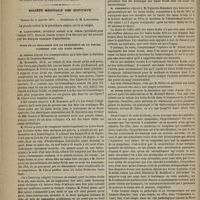 0058 - Page 46 - Société de biologie. Séance du 13 janvier 1877. Communications. Polyopie monoculaire. M. Cadiat, démonstration de M. Giraud-Teulon / Société médicale des hôpitaux. Séance du 11 janvier 1877. Suite de la discussion sur le traitement de la fièvre typhoïde par les bains froids. M. Féréol répond à la communication qu'a faite M. Dujardin-Beaumetz