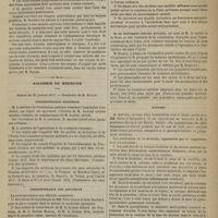 0089 - Page 77 - Anatomie. Recherches sur l'origine réelle des nerfs de sensibilité générale, dans le bulbe rachidien et la moelle épinière ; par M. Aug. Pierret / Académie de médecine. Séance du 23 janvier 1877. Correspondance officielle / Correspondance non officielle / Présentations / Rapport. M. Depaul, au nom d'une commission dont il faisait partie avec MM. Hirtz et Jacquemier, un mémoire de M. le Professeur Herrgott... : Du spondylisème, ou affaiblissement vertébral, produit par le mal de Pott, cause nouvelle d'altération pelvienne, comparée à la spondylolisthésis ou glissement vertébral