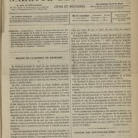 0181 - Page 169 - Sommaire / Séance de l'Académie de médecine. [Dr Victor Revillout] / Hôpital des Enfants-malades. M. Bouchut. Des altérations du nerf optique de la rétine et de la choroïde produites par la carie vertébrale scrofuleuse et la pachyméningite spinale