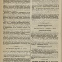 0184 - Page 172 - Hôpital des Enfants-malades. M. Bouchut. Des altérations du nerf optique de la rétine et de la choroïde produites par la carie vertébrale scrofuleuse et la pachyméningite spinale / Hôpital Saint-Antoine. M. Terrillon. Contusion des nerfs médian, cubital, radial au niveau du bras. Paralysie immédiate de l'avant-bras et de la main. Abaissement notable de la température dans la partie paralysée. Symptômes de névrite. Diminution progression de tous les symptômes. Guérison / Académie de médecine. Séance du 20 février 1877. Correspondance officielle / Correspondance non officielle / Communication. Observations de blessures chez des sujets atteints d'affections cardiaques. M. Verneuil