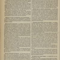 0360 - Page 348 - Société de biologie. Séance du 7 avril 1877. Communications. Du cuivre. M. Laborde, communiquée par M. le Docteur Dubert... / Influence de l'éther bromhydrique sur la germination. M. Rabuteau / Microcythémie temporaire. M. Lépine, au nom de M. Germont et au sien / Sarcome hématode du testicule. M. Malassez, avec M. Ch. Monod / Température locale dans les affections cutanées. M. Vidal / Tumeur de la colonne vertébrale chez un chien. M. Bochefontaine / Surdité dans la néphrite albumineuse. M. Dieulafoy / Grossesse extra-utérine, mort par urémie. M. Dumontpallier / Du diabète sucré chez l'enfant. M. Redon