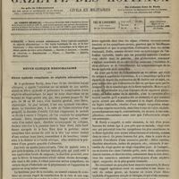 0373 - Page 361 - Sommaire / Revue clinique hebdomadaire. Fièvre typhoïde compliquée de néphrite albuminurique
