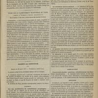 0401 - Page 389 - Hôpital Necker. M. Hardy. De la dyspepsie douloureuse / Étude sur le cloisonnement transversal du vagin complet et incomplet, d'origine congénitale ; par le Docteur J. Delaunay... / Société de chirurgie. Séance du 25 avril 1877. Rapports. Sur une modification du cathétérisme oesophagien. M. Guyon, sur un travail de M. Chassagny... / Le réveilleur électro-médical. M. Verneuil / Communication / Discussion