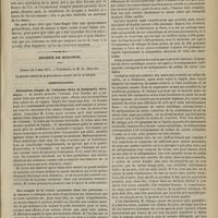 0433 - Page 421 - Asile d'aliénés de la Roche-Gandon (Mayenne). M. Henry Bonnet. Chute sur la tête, commotion cérébrale, fracture de l'apophyse mastoïde. - Valeur diagnostique de l'otorrhagie. (Observation recueillie par MM. Biaute et Lian...) / Société de biologie. Séance du 5 mai 1877. Communications. Dilatation simple de l'estomac dans la dyspepsie chronique. M. Leven / Des usages de la vessie natatoire chez les poissons. M. Moreau / Des conserves de pois reverdis au moyen du sulfate de cuivre. M. Galippe