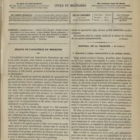 0477 - Page 465 - Sommaire / Séance de l'Académie de médecine [Dr Brochin] / Hôpital de la Charité. M. Gosselin. I. Fissures à l'anus consécutives à un eczéma ancien