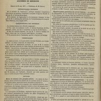 0480 - Page 468 - Valeur des injections sous-cutanées de sang pour démontrer la transformation de l'hémoglobine en pigments biliaires et urinaires ; par M. le Docteur Paul Cazeneuve / Académie de médecine. Séance du 22 mai 1877. Correspondance officielle / Correspondance non officielle / Présentations / Lectures. Mode de réunion des grandes plaies. M. Azam... / Hypertrophies partielles du col de l'utérus. M. Courty... / Fibrômes aponévrotiques intra-pariétaux. M. Guyon...