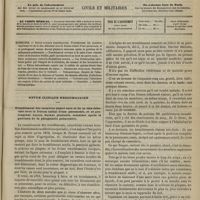 0533 - Page 521 - Sommaire / Revue clinique hebdomadaire. Tremblement des membres supérieurs et de la tête débutant avec le frisson initial d'une pneumonie, et se prolongeant encore durant plusieurs semaines après la guérison de la phlegmasie pulmonaire