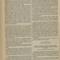 0536 - Page 524 - Revue clinique hebdomadaire. Bains arsenicaux contre le rhumatisme noueux. - Cas d'obstruction intestinale guérie par l'emploi de la belladone, du calomel et des lavements de lait. - Fièvre intermittente coupée par le sulfate de quinine donnée dans de l'eau-de-vie au moment de l'accès / Hospice des incurables. M. Strauss. Pleurésie franche, primitive, chez le vieillard / Thérapeutique. Emploi de l'albuminate de fer dans la chlorose, et l'anémie des femmes atteintes d'affections utérines chroniques. Par M. R. Choisnard...