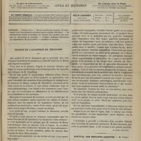 0549 - Page 537 - Sommaire / Séance de l'Académie de médecine [Dr Victor Revillout] / Hôpital des Enfants-assistés. M. Parrot. De l'avortement et de l'accouchement prématuré dans la syphilis héréditaire