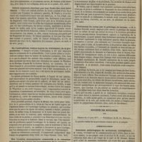 0570 - Page 558 - Revue de la presse. Iléus nerveux. (Un méd.) / Débris muqueux simulant par leur forme des vers intestinaux. (Journ. de méd. et de chir. prat.) / De l'extirpation, comme moyen de traitement, de la grenouillette. (Gaz. heb.) / Des troubles dyspeptiques consécutifs à la rétention incomplète de l'urine par hypertrophie de la prostate. (Un. méd.) / Traitement du croup par le grattage du larynx. (Gaz. méd. de Bordeaux) / Société de biologie. Séance du 16 juin 1877. Communications. Anatomie pathologique du molluscum contagiosum. M. Vidal, en son propre nom et au nom de M. André, de la part de M. Renaut / De la paralysie générale. M. Magnan