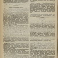 0618 - Page 606 - Société de biologie. Séance du 30 juin 1877. Communications. Des réflexes vasculo-cardiaques d'origine sensorielle. M. Charpentier, en son nom et au nom de M. Couty / Addition à la séance du 23 juin 1877. Un cas d'empoisonnement. M. Galippe, au nom de M. le Docteur Magne... / Suc gastrique humain. M. Charles Richet / Autopsie d'un ouistiti. M. Bochefontaine / Du développement de l'oreille moyenne dans la série des vertébrés. M. Gellé / Nécrologie