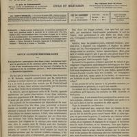 0789 - Page 777 - Sommaire / Revue clinique hebdomadaire. L'association synergique des deux yeux, persistant malgré la paralysie de la sixième paire d'un côté, résulte-t-elle d'une anastomose entre les noyaux d'origine de la sixième et de la troisième paire ? - Fait contradictoire - Nouvelle hypothèse