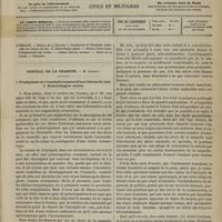 0821 - Page 809 - Sommaire / Hôpital de la Charité. M. Gosselin. I. Prophylaxie de l'érysipèle consécutif aux lésions du sein. II. Hémorrhagies anales