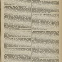 0945 - Page 933 - Revue de la presse. Des paraplégies de causes menstruelles (Gaz. hebd. de méd. et de chir.) / Hydrophobie. - Mort par rupture vasculaire trente-huit heures après le début des accidents. (Journ. de méd. et de chir. pratiq.) / Action des matières extractives sur le nombre, la forme et la capacité respiratoire des globules sanguins. (Gaz. méd. de Paris) / Cautérisation dans la fistule à l'anus. (Journ. de méd. et de chir. pratiq.) / Amaurose nicotinique. - Diagnostic différentiel avec l'amaurose alcoolique