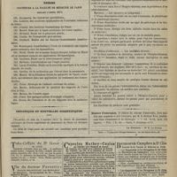0955 - Page 943 - Académie de médecine. Séance du 9 octobre 1877. Lectures. Rôle des alcalins dans l'économie animale. M. Mialhe / Thèses soutenues à la Faculté de médecine de Paris pendant l'année 1877 / Chronique et nouvelles scientifiques. Hospices civils de Rouen / Épreuves / Conditions d'admission