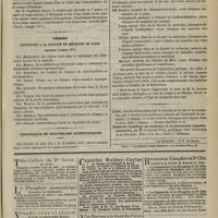 0971 - Page 959 - Revue de la presse. Perte de l'ouïe par la foudre. Guérison au bout de trente ans par l'électricité. (Sapolini) (Gazetta delle cliniche, maggio 1877) / Thèses soutenues à la Faculté de médecine de Paris pendant l'année 1877 / Chronique et nouvelles scientifiques