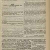 1003 - Page 991 - Académie de médecine. Séance du 23 octobre 1877. Lectures. Syphilis pulmonaire. M. Lancereaux / Thèses soutenues à la Faculté de médecine de Paris pendant l'année 1877 / Chronique et nouvelles scientifiques. Hôpital de Lourcine. - Conférences cliniques sur les affections de l'utérus et la syphilis / Hôpitaux de Bordeaux / La Gazette médicale de Bordeaux / Hôpitaux civils de Marseille / Erratum