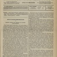 1005 - Page 993 - Sommaire / Revue clinique hebdomadaire. Syphilis tertiaire des testicules, du cerveau et des poumons