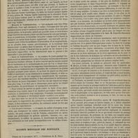 1081 - Page 1069 - Thérapeutique. De l'emploi du sulfate d'atropine contre les sueurs pathologiques / Société médicale des hôpitaux. Séance du 9 novembre 1877. Communications. Sphacèle de la presque totalité des parois de l'estomac par un liquide caustique avec conservation apparente pendant quatorze jours des fonctions digestives. M. Dujardin-Beaumetz / Hématocèle péri-vésicale. M. Dujardin-Beaumetz