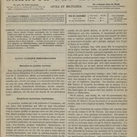 1093 - Page 1081 - Sommaire / Revue clinique hebdomadaire. Maladies du système nerveux / Hémichorée hystérique rhythmique